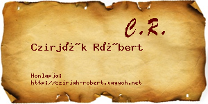 Czirják Róbert névjegykártya
