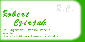 robert czirjak business card