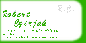 robert czirjak business card